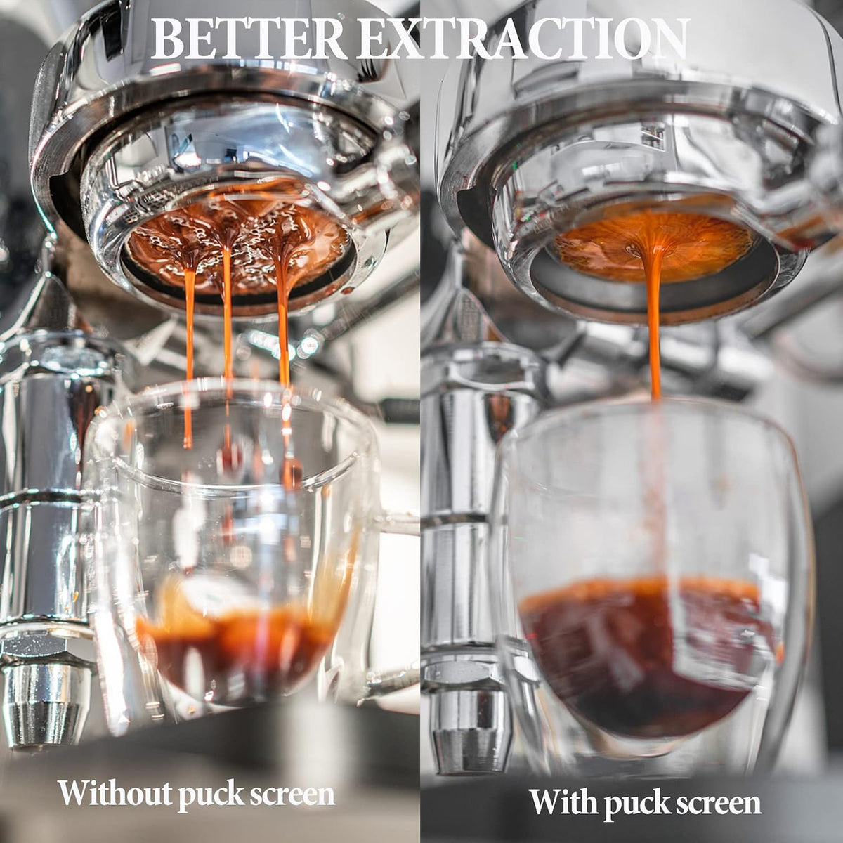 Puck Screen 51mm - 2 Packs Reusable Espresso Puck Screen with Wooden