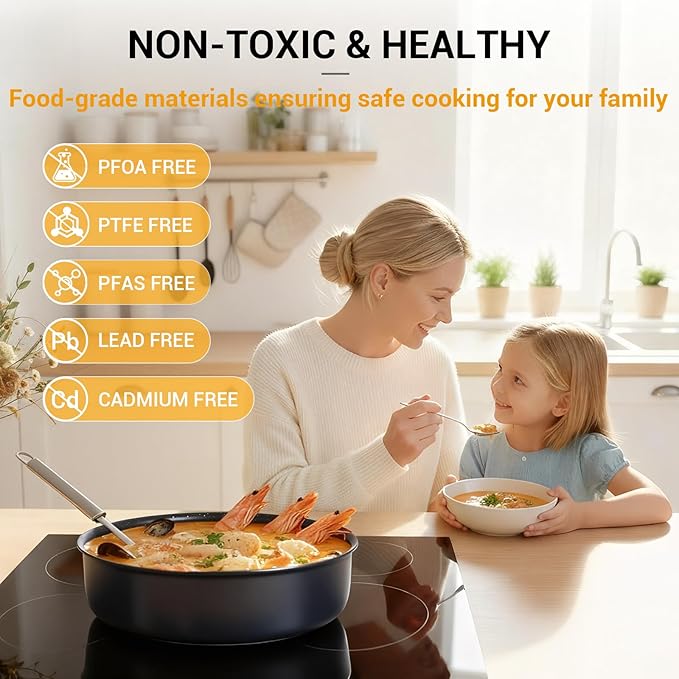 Ammeloo 21-Piece Ceramic Pots and Pans Set Non Stick - Image 2