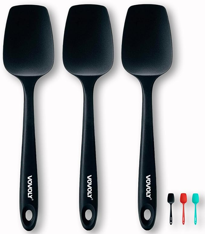 Silicone Spatula Set, High Heat Resistan Rubber Spoon Spatula, Non-Stick by VOVOLY
