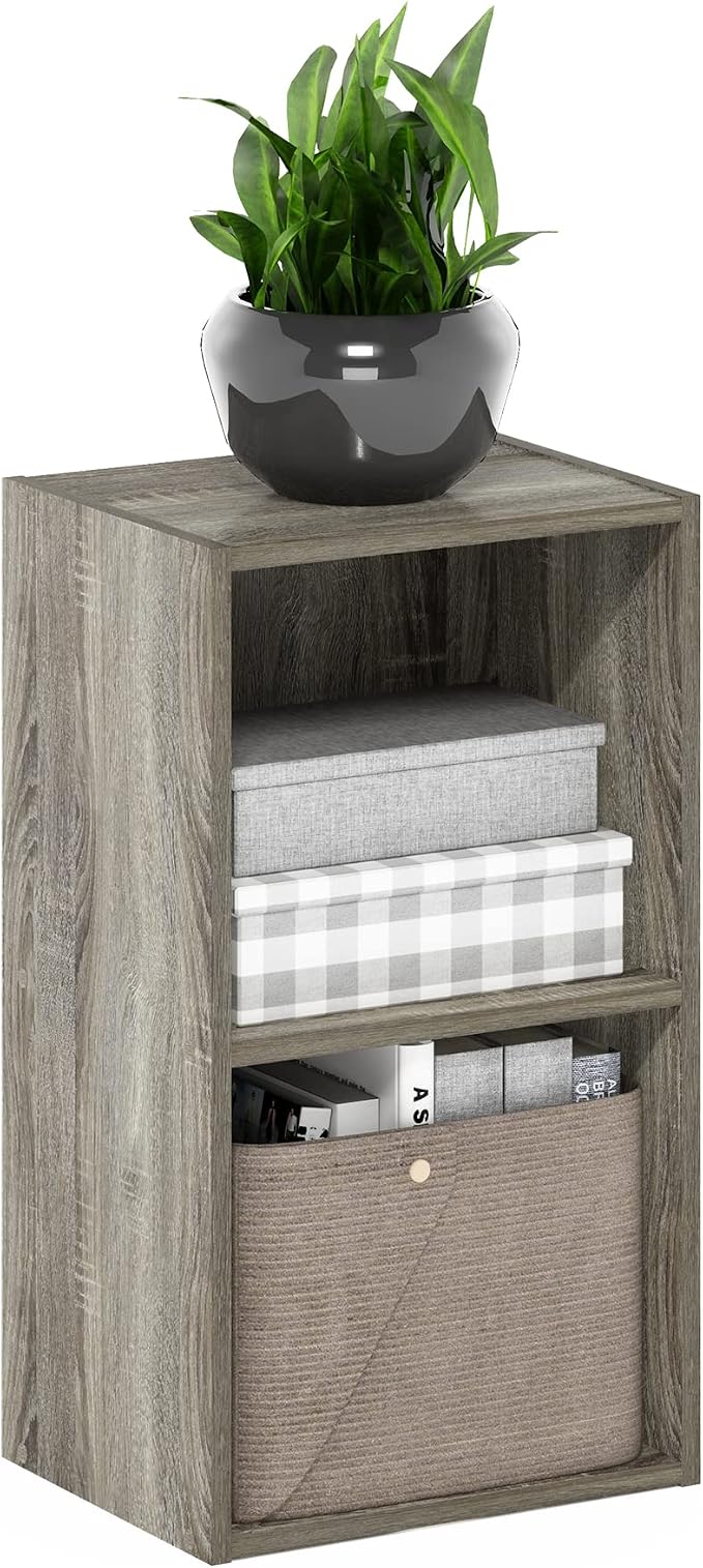 Furinno PASIR Book Shelf, 2-Tier Modern Bookshelf, Open Shelves Bookcase 9 x 12 by Furinno-FitsYourSpaceFitsYourBudget