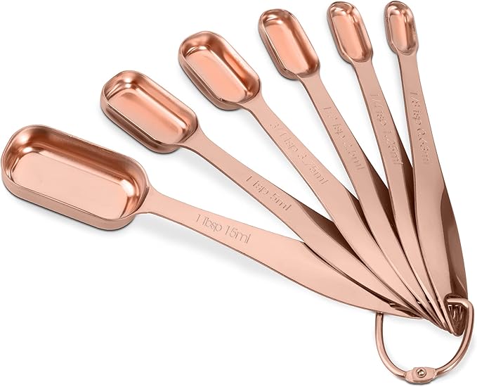 Accurate 18/8 Stainless Steel Measuring Spoons, Heavy Duty Good Handle Set of 6 by ALLWIN-HOUSEWARE