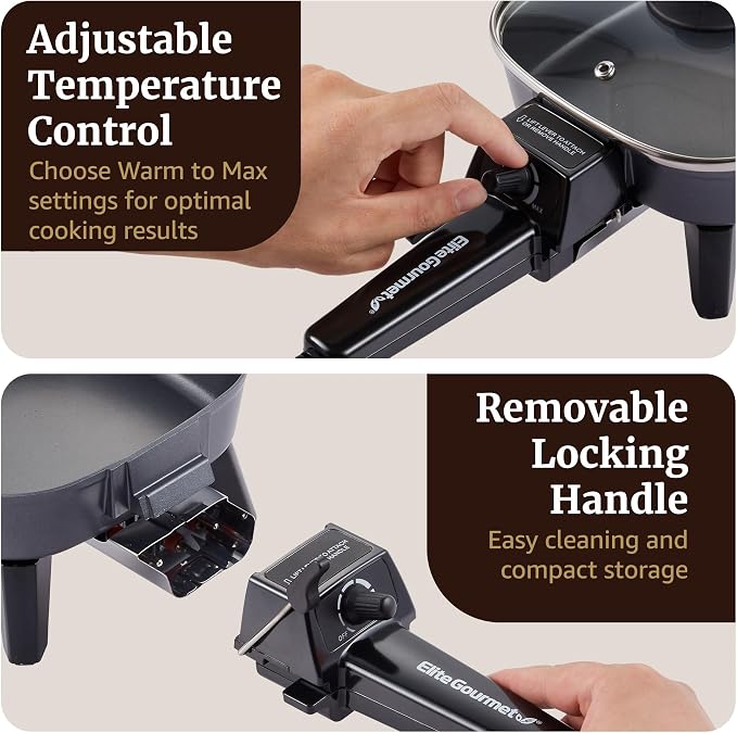 Elite Gourmet EFS059 Personal Electric Skillet, 7” Compact Portable Cooker - Image 4