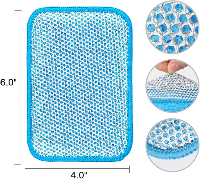 HOMEXCEL 12 Pack Scrub & Wipe Cloths, Scrub Sponges - Image 6