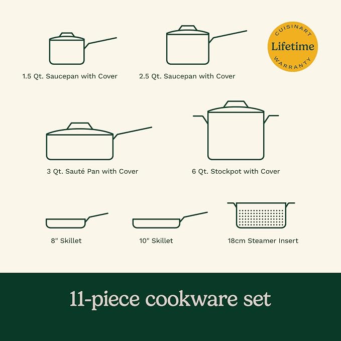 Cuisinart 11-Piece Nonstick Cookware Set, Ceramica XT - Image 6