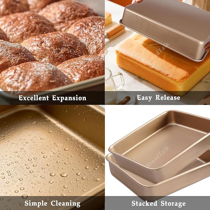 12" x 10" Cookie Sheet Pan Set, 2 Pack Nonstick Baking Sheets, Commercial - Image 3