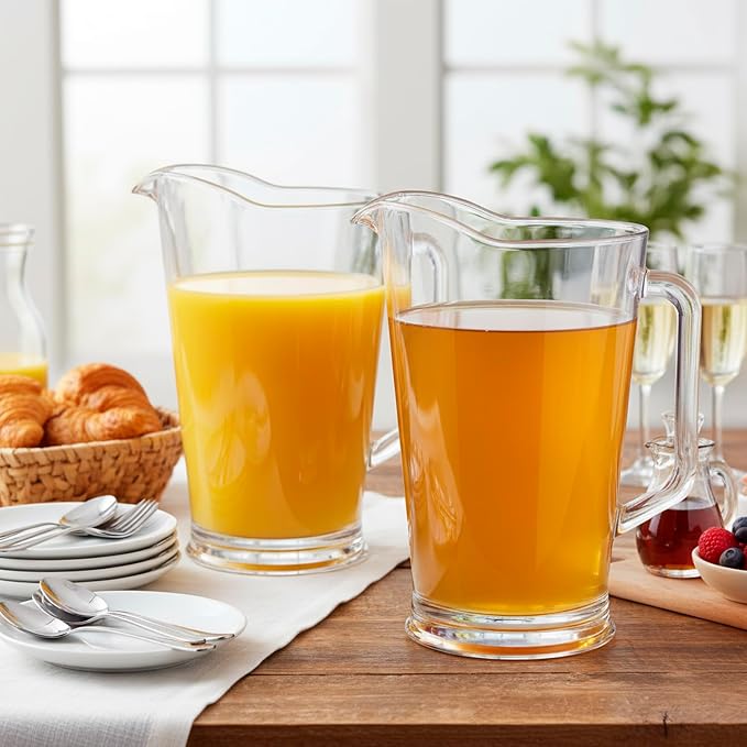 US Acrylic 64oz Bistro Clear Pitcher | Set of 2 Beer Pitchers | Reusable - Image 8