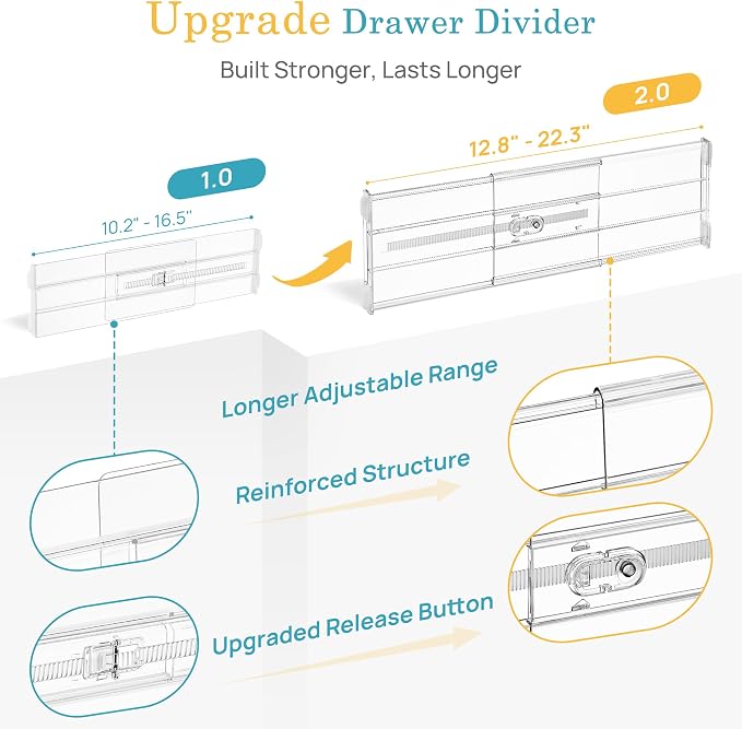 Vtopmart 10 Pack 6" Tall Upgrade Drawer Dividers - Image 8