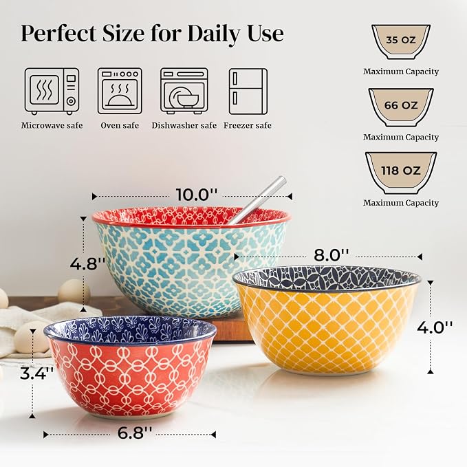 DOWAN Mixing Bowls, Ceramic Mixing Bowls - Image 2