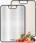 Titanium Cutting Boards for Kitchen, Non Toxic 2-in-1 Cutting Board Double Sided by Washour