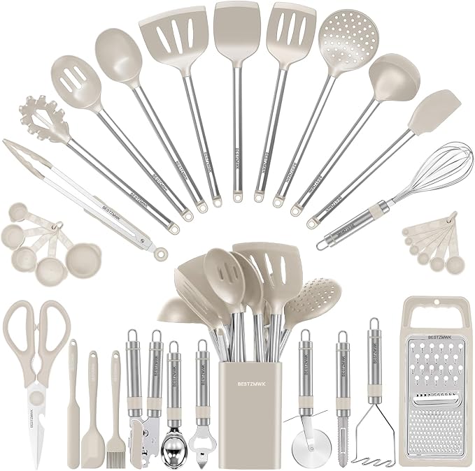 Kitchen Utensil Set-Silicone Cooking Utensils-33 Kitchen Gadgets & Spoons by BESTZMWK