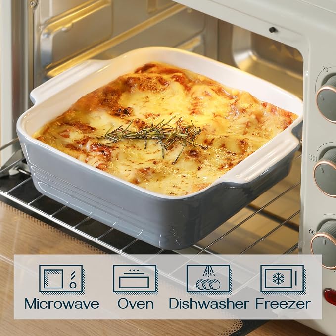 DOWAN 8x8 Baking dish, Square Baking Pan, Ceramic Casserole Dishes - Image 3