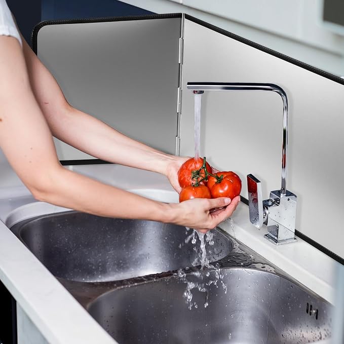 Foldable Stainless Steel Splatter Guard, Oil Splash Protection Backsplash - Image 7