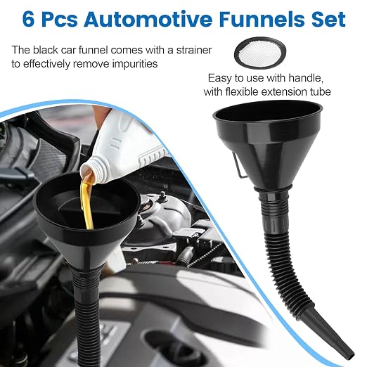 6 Pcs Automotive Funnels Set, Plastic Fuel Funnels - Image 3