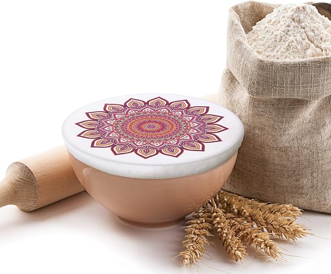 Patelai 10 Pcs Bowl Covers Reusable in 5 Size Stretch Cloth Fabric Elastic Food - Image 4