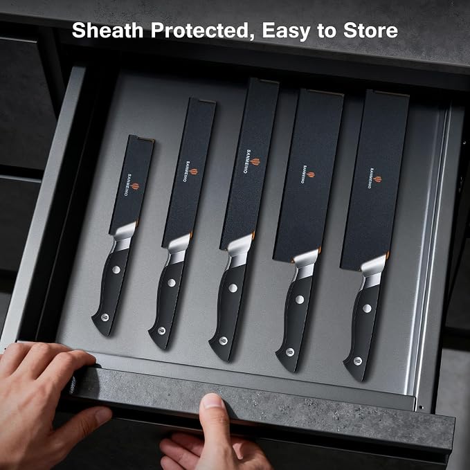 10 PCS Knife Set with Knife Sheath, Japanese Kitchen Knife Set with 5 Layers - Image 6