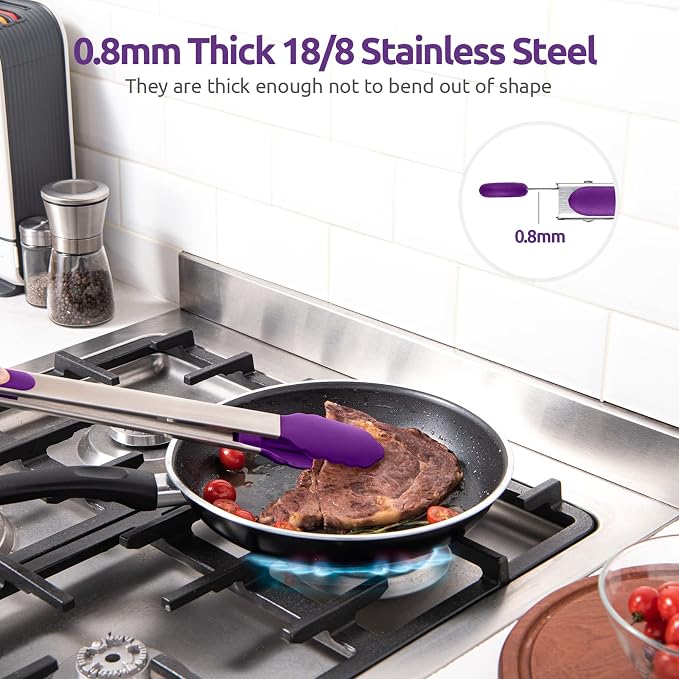 600ºF Heat Resistant Kitchen Tongs: U-Taste 16 inch Extra Long Large Silicone - Image 5