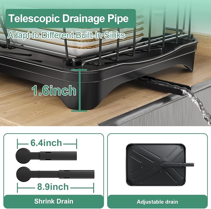 Dish Drying Rack, 2-Tier Large Dish Drying Rack - Image 5