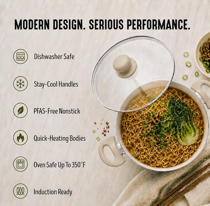 GreenLife 16-Piece Nonstick Cookware Set, Non-Toxic Ceramic Pots and Pans Set - Image 7