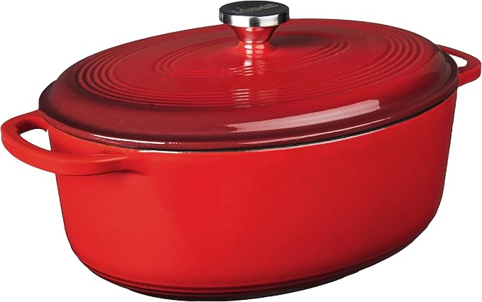 Lodge 7 Quart Enameled Cast Iron Oval Dutch Oven by Lodge