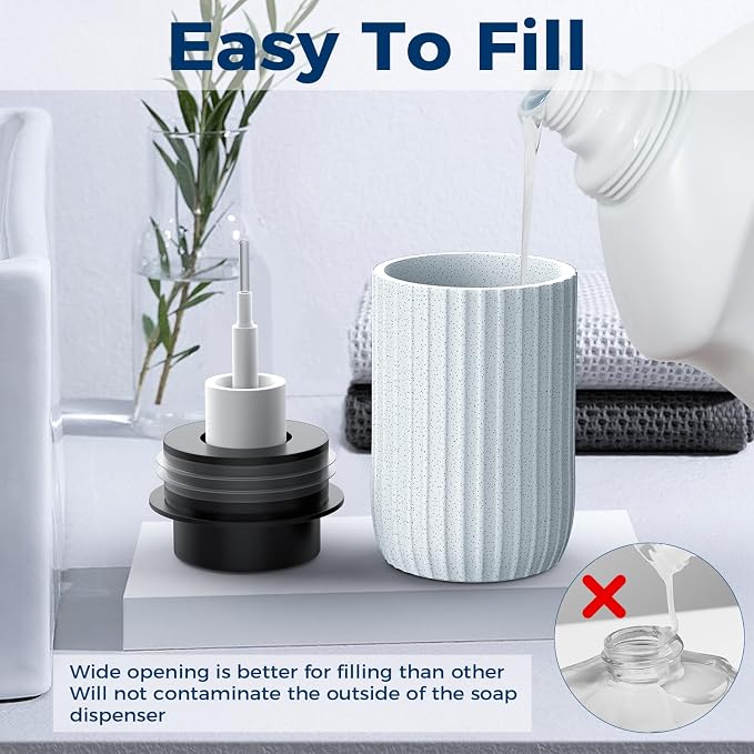 Ceramic Foaming Hand Soap Dispenser 2Pack，12 oz Bathroom Soap Dispensers， - Image 3