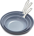 GreenPan Lima Hard Anodized 8" 10" & 12" Frying Pan Skillet Set, Ceramic by GreenPan