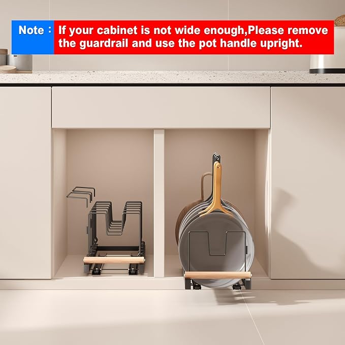 Magheo 2 Pack Pull Out Pots and Pans Organizer Under Cabinet - Image 8
