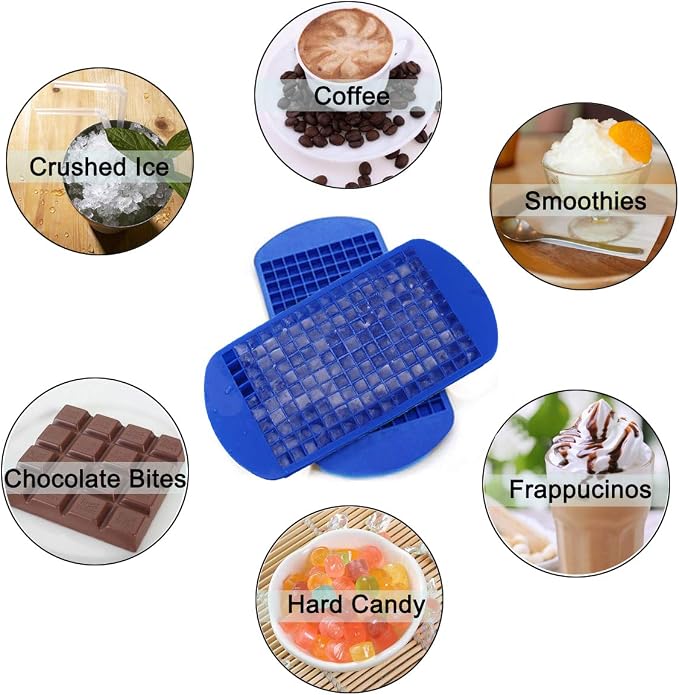 LeeYean Silicone Mini Ice Cube Trays 2 Pack, 160 Small Ice Cube Molds Easy - Image 4