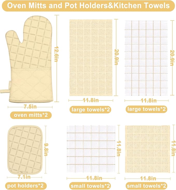 Oven Mitts Pot Holders Sets/Kitchen Towels and Dishcloths, Oven Gloves Kitchen - Image 2