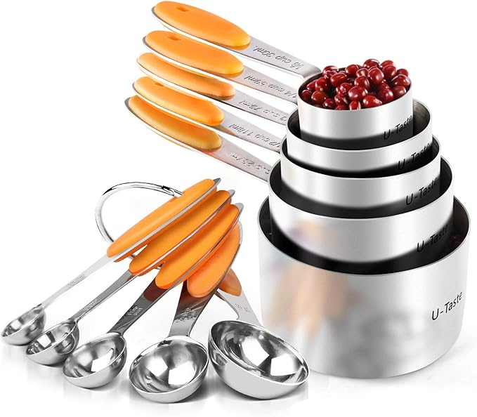 Measuring Cups : U-Taste 18/8 Stainless Steel Measuring Cups and Spoons Set of by U-Taste