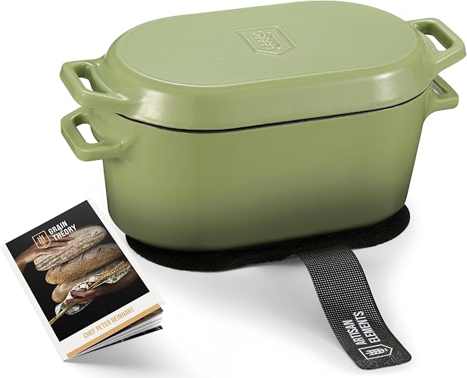 Kook Dutch Oven, for Bread Baking, Sourdough Loaf Pan, Dual Handles, Enameled by Kook