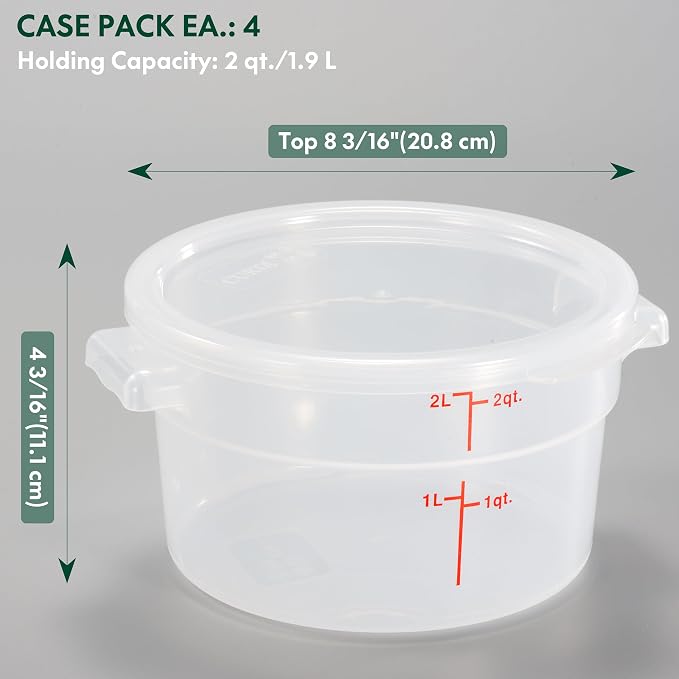 CURTA 2 Quart Translucent Round Food Storage Container - Image 2