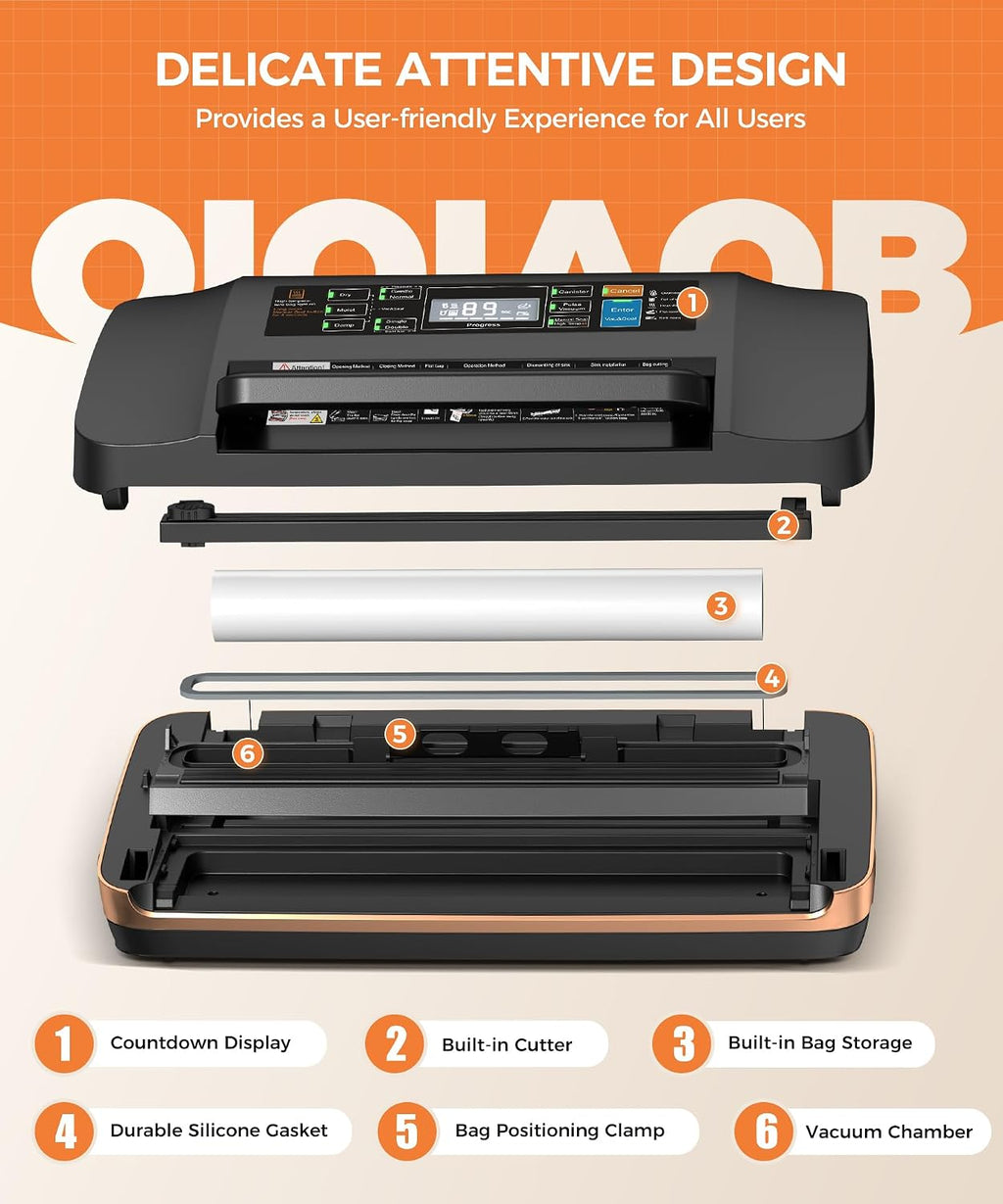 95KPa Powerful Commercial Vacuum Sealer Machine, 2X Strength Double