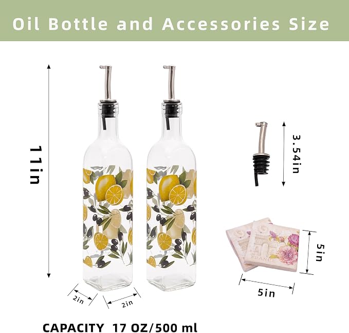 Topadorn 17 oz Olive Oil Dispenser Bottle Set - Image 6