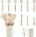GreenLife 11 Piece Silicone Utensil Crock Set, Nonstick Kitchen Tools, Slotted by GreenLife