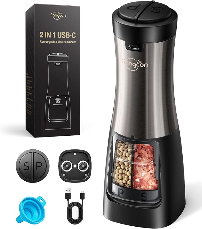 Sangcon Electric Salt and Pepper Grinder Set Shakers 2 IN 1 - Image 9