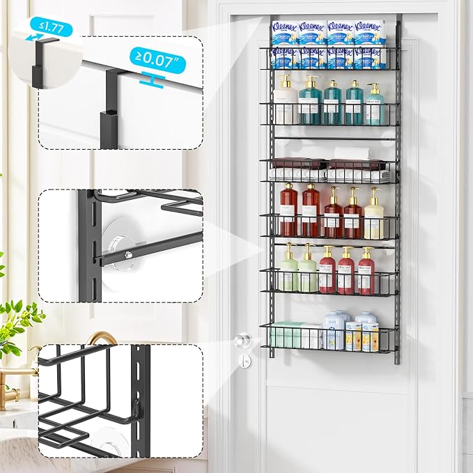 ElegantArray 6-Tier Pantry Door Oragnizer, Over The Door Pantry Organizer Rack - Image 6