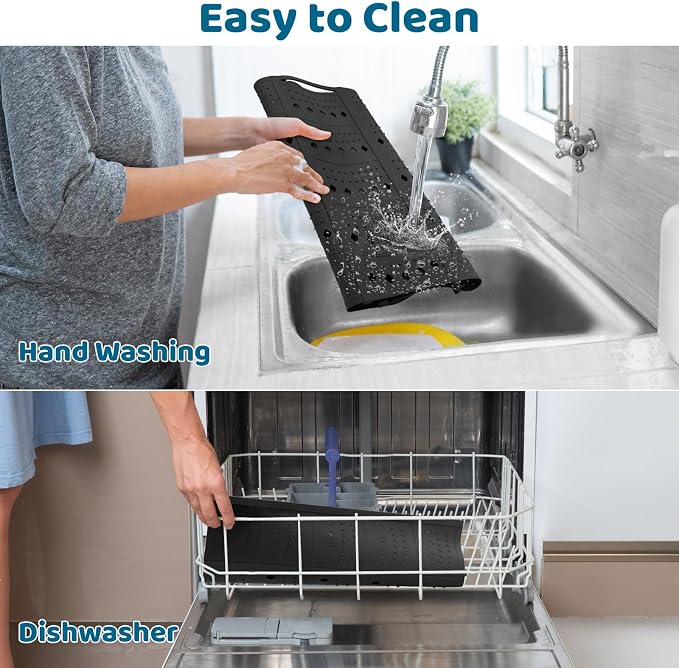 Bathroom Sink Cover for Counter Space, Sink Mat Foldable Sink Cover, Silicone - Image 9