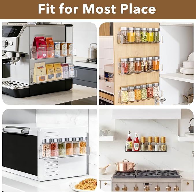 Transparent Acrylic Adhesive Spice Rack - Image 6