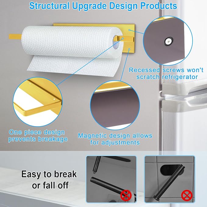 Gold Paper Towel Holder, Magnetic Paper Towel Holder - Image 4