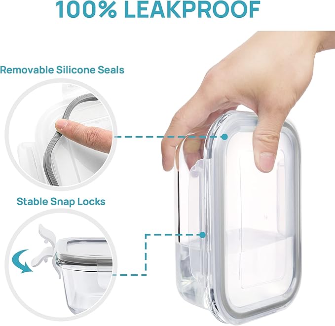 Vtopmart 8 Pack Glass Food Storage Containers - Image 4