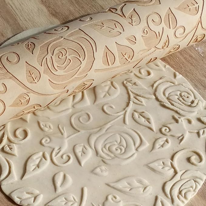 Ragyzity Wooden Embossed Rolling Pin - Image 4