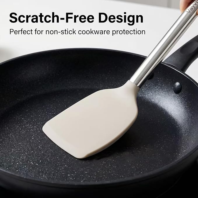 Vayvnt 4 Pieces Silicone Kitchen Spatula Utensils Set, Silicone Cooking Utensils - Image 4