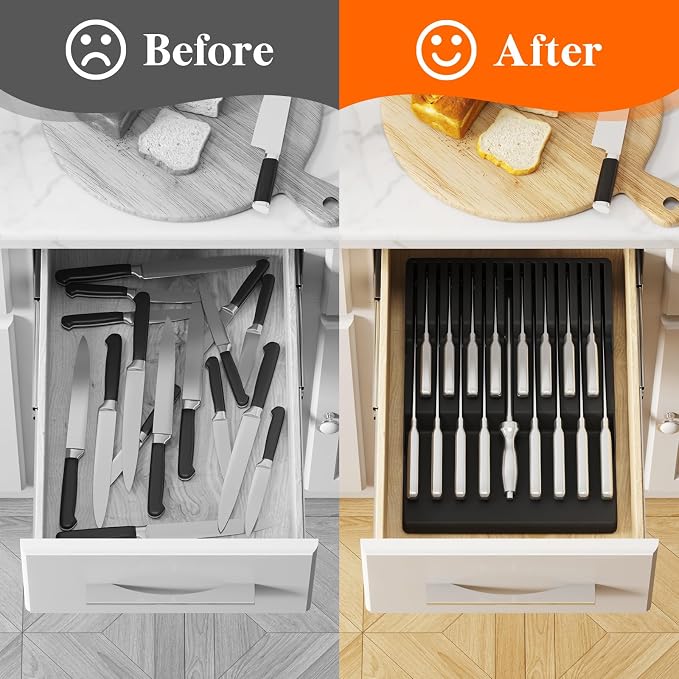 Lifewit Magnetic Drawer Knife Organizers Insert, Kitchen Plastic In Drawer - Image 9