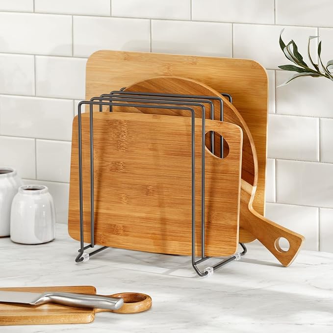 mDesign Pot Lid and Pan Rack — Metal Wire Rack - Image 6