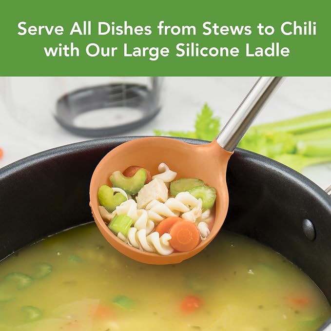 Tovolo Silicone Ladle With Stainless Steel Handle Deep Soup Ladle - Image 2