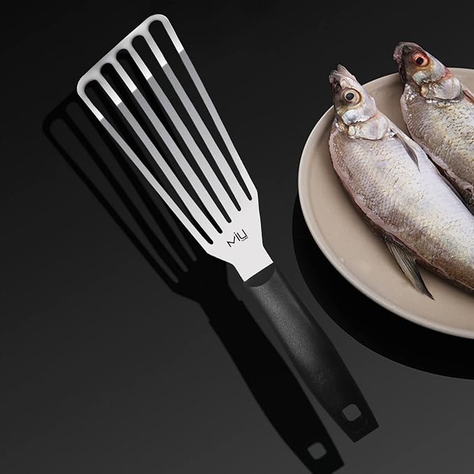MIU Fish Spatula Stainless Steel, Slotted Flexible Metal, Lightweight Barbecue - Image 7