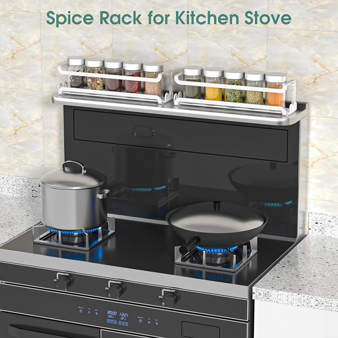 LUCYCAZ 2 Pack Wall Mounted Spice Rack - Image 9