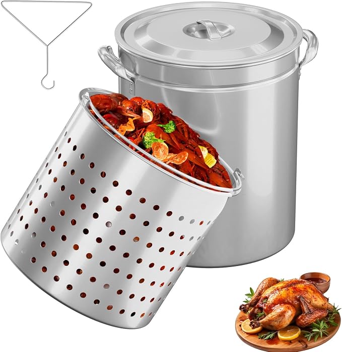 ROVSUN 62-Quart Stainless Steel Turkey Fryer & Seafood Boil Pot by ROVSUN