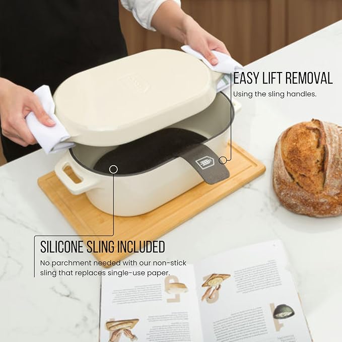 Kook Dutch Oven, For Sourdough Baking, Dual Handles, Enameled Cast Iron - Image 2