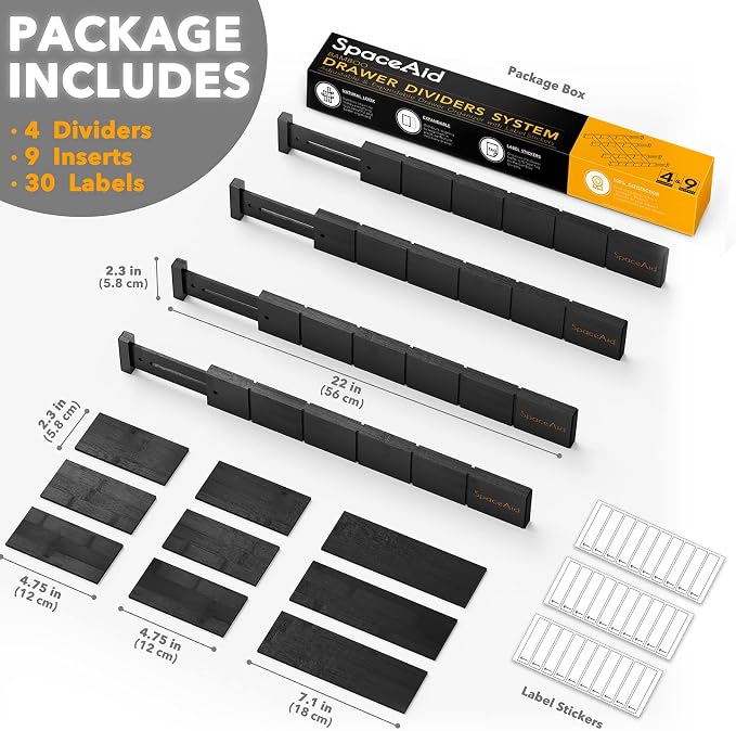 SpaceAid Bamboo Drawer Dividers - Image 4